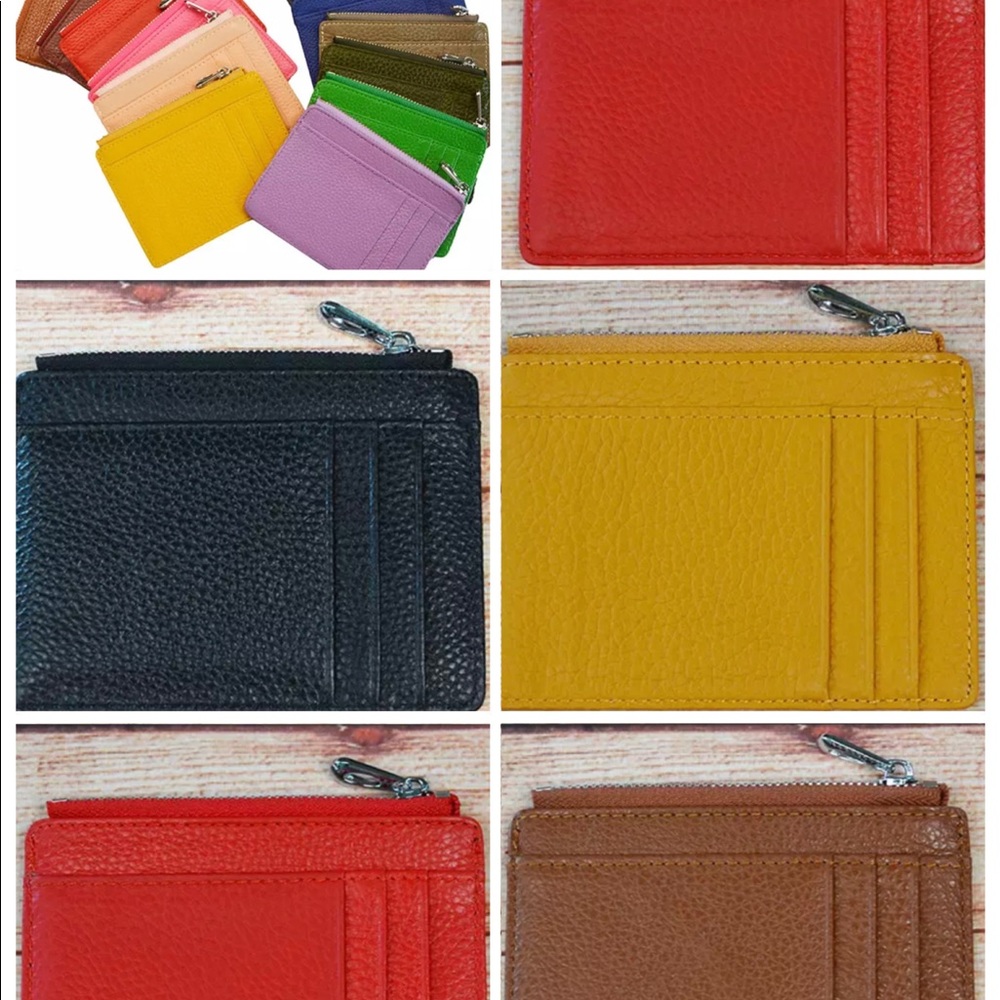 MINI LEATHER WALLET RED/BLK/YELLOW/BROWN/ORANGE